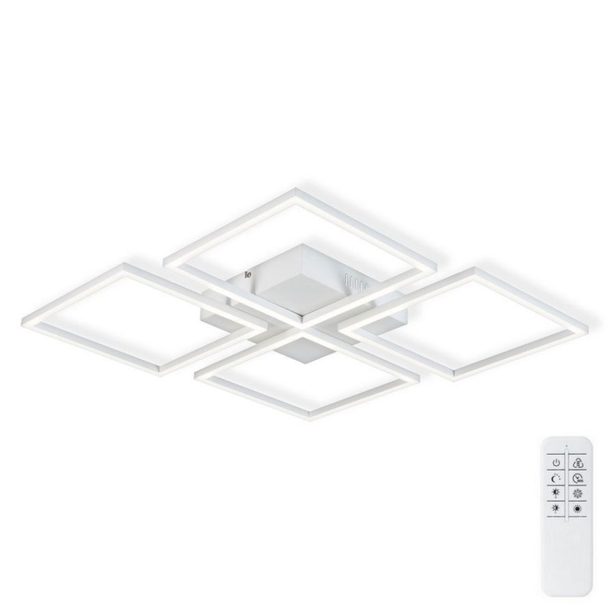 Top Light - LED Stmievateľný prisadený luster RIVIERA 4xLED/16,25W/230V hranatý biela + diaľkové ovládanie