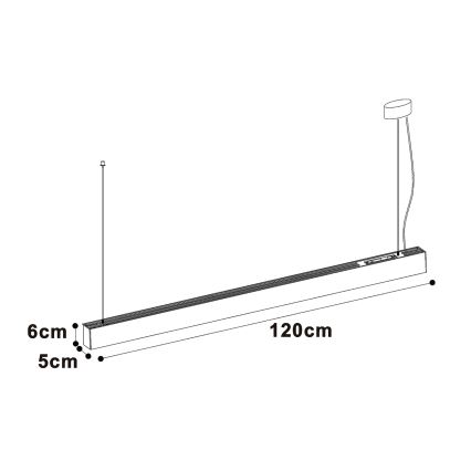 Top Light - LED stropné prisadené závesné svietidlo HORIZON LED/40W/230V 3000/4000/6500K biela