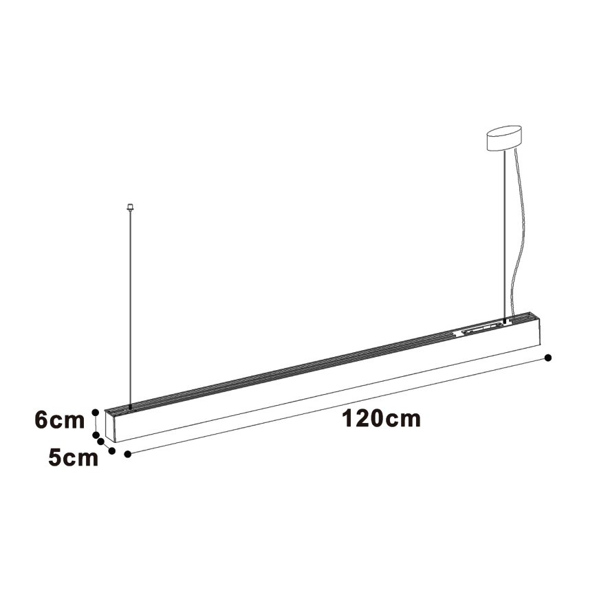 Top Light - LED stropné prisadené závesné svietidlo HORIZON LED/40W/230V 3000/4000/6500K biela