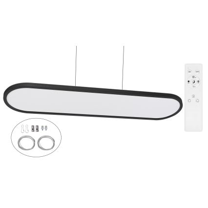 Top Light - LED Stmievateľné stropné prisadené závesné svietidlo OVAL LED/36W/230V 3000-6500K čierna + diaľkové ovládanie