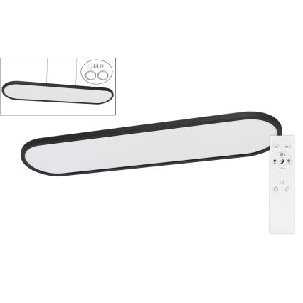 Top Light - LED Stmievateľné stropné prisadené závesné svietidlo OVAL LED/36W/230V 3000-6500K čierna + diaľkové ovládanie
