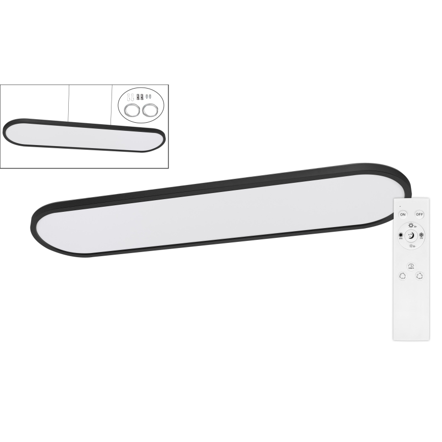 Top Light - LED Stmievateľné stropné prisadené závesné svietidlo OVAL LED/36W/230V 3000-6500K čierna + diaľkové ovládanie