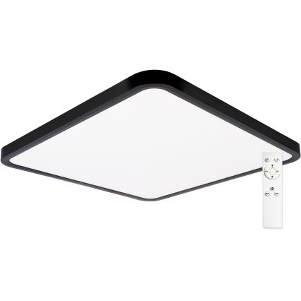 Top Light - LED Stmievateľné stropné svietidlo REVIT LED/50W/230V 3000-6500K 50x50 cm čierna + diaľkové ovládanie