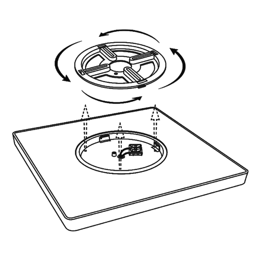 Top Light - LED Stmievateľné stropné svietidlo REVIT LED/50W/230V 3000-6500K 50x50 cm čierna + diaľkové ovládanie