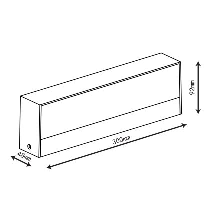 Top Light - LED vonkajšie nástenné svietidlo IMOLA LED/16W/230V 3000/4000/6000K IP54 30 cm čierna