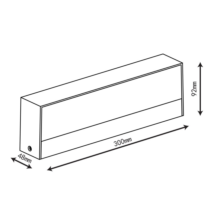 Top Light - LED vonkajšie nástenné svietidlo IMOLA LED/16W/230V 3000/4000/6000K IP54 30 cm čierna