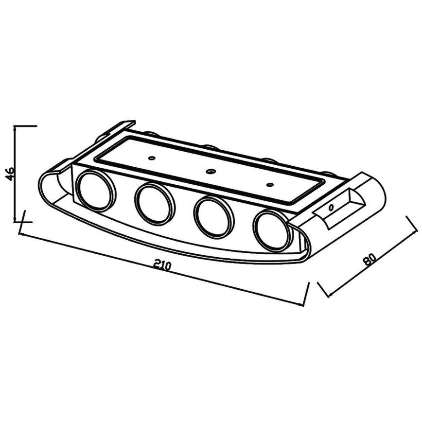 Top Light - LED Vonkajšie nástenné svietidlo RAY B LED/8W/230V IP44 4000K biela