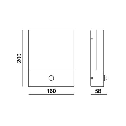 Top Light - LED Vonkajšie nástenné svietidlo so senzorom NOEL LED/10W/230V IP54