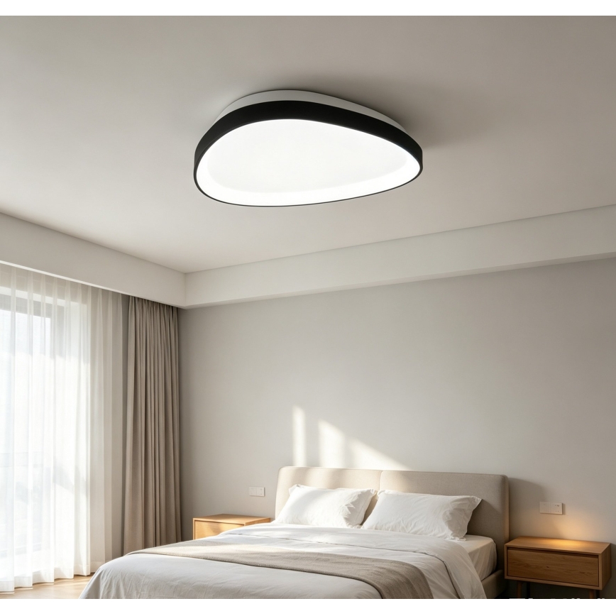 Top Light - LED Stmievaťeľné stropné svietidlo ECLIPSE LED/55W/230V 3000-6500K priemer 60 cm čierna + diaľkové ovládanie