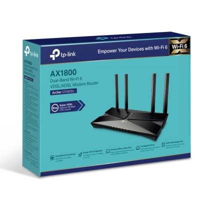 TP-Link - Dvojpásmový modemový router VDSL/ADSL s Wi-Fi 6 Archer VX1800V
