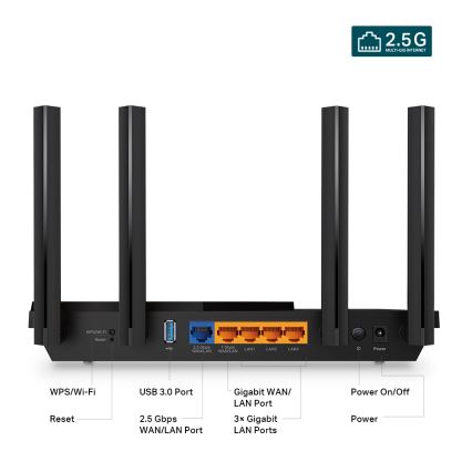 TP-Link - Dvojpásmový multigigabitový Wi‑Fi 6 router s 2,5G portom Archer AX55 Pro