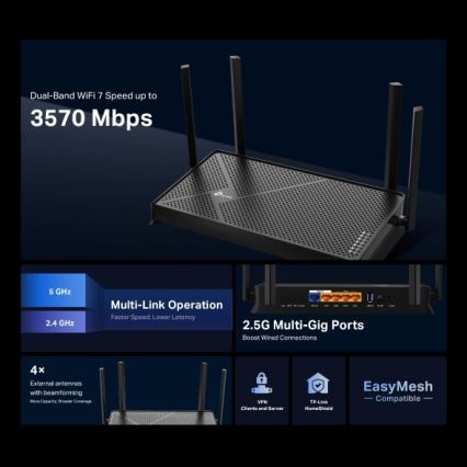 TP-Link - Dvojpásmový Wi-Fi 7 router Archer BE230