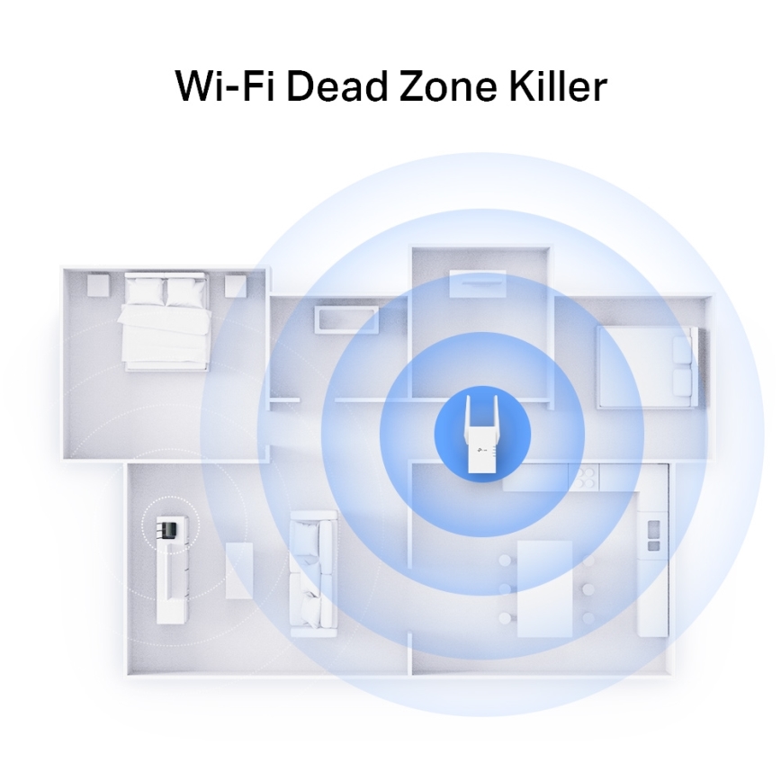 TP-Link - Dvojpásmový Wi‑Fi 6 rozširovač RE705X