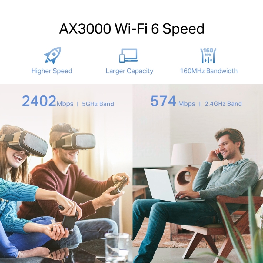 TP-Link - Dvojpásmový Wi‑Fi 6 rozširovač RE705X