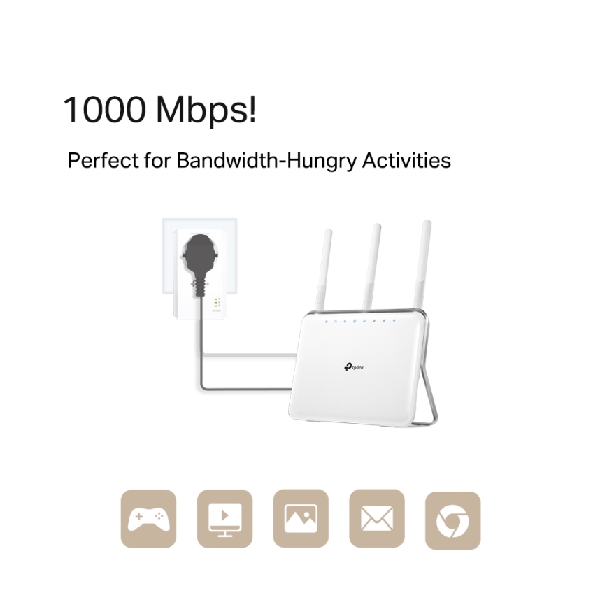 TP-Link - Gigabitová Powerline Wi-Fi sada s priechodnou zásuvkou