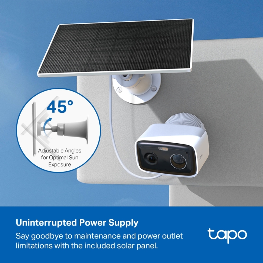 TP-Link - Inteligentná solárna kamera 5200 mAh 5V IP65 Wi-Fi