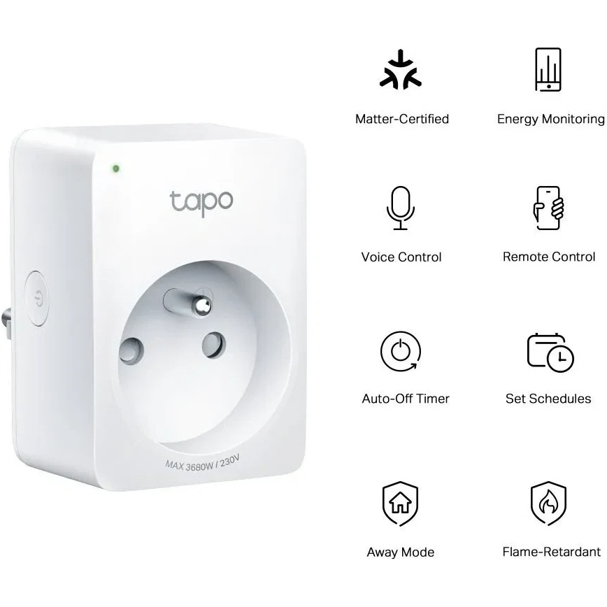 TP-Link - Inteligentná zásuvka E MATTER 3680W Wi-Fi