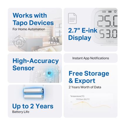 TP-Link - Inteligentný monitor na meranie teploty a vlhkosti 2× AAA Wi-Fi