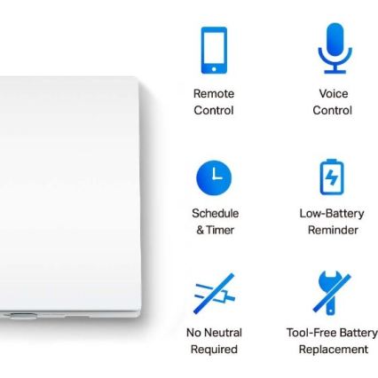 TP-Link - Inteligentný svetelný vypínač 2xAAA Wi-Fi