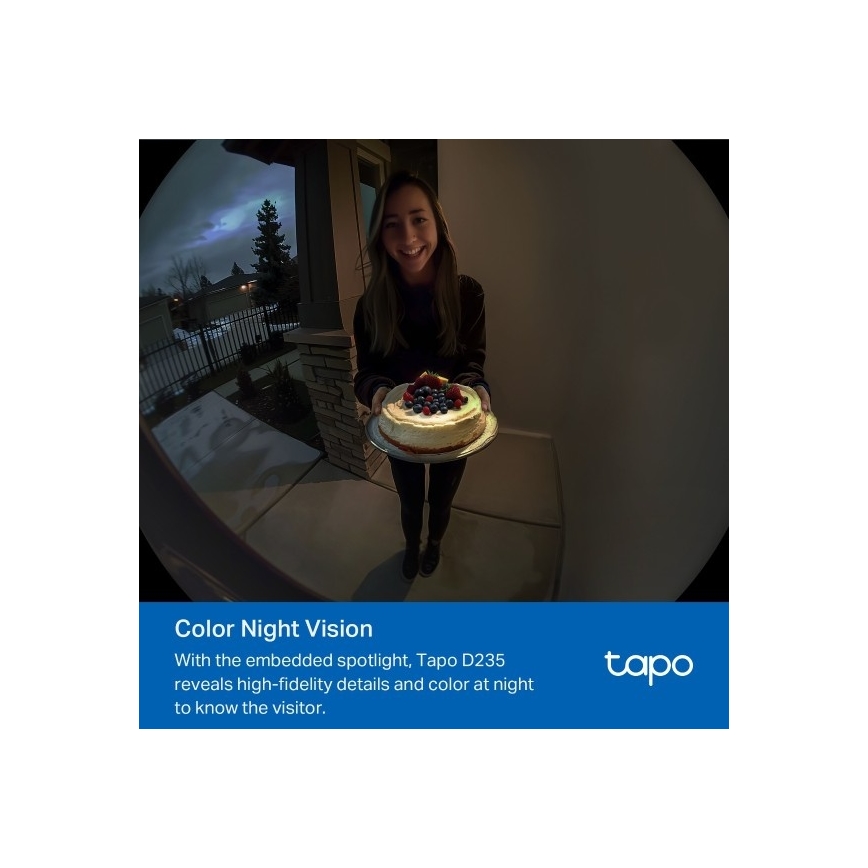 TP-Link - Inteligentný videozvonček 2K 10000 mAh IP66 Wi-Fi Tuya