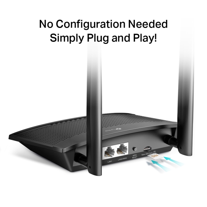 TP-Link - Router 4G LTE TL-MR100, bezdrôtový N 300 Mbps, Wi-Fi