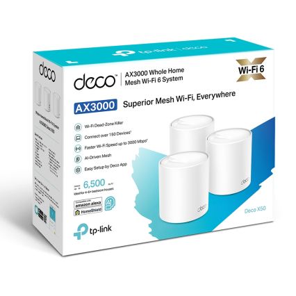 TP-Link - SADA 3x Wi-Fi 6 mesh systém pre celú domácnosť Deco X50