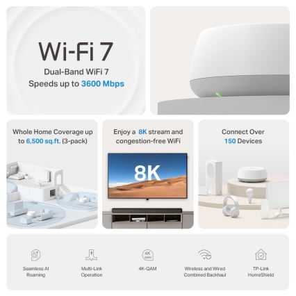 TP-Link - SADA 3x Wi-Fi 7 mesh systém pre celú domácnosť Deco BE22
