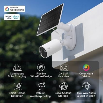 TP-Link - Vonkajšia solárna kamera s pohybovým senzorom, krytie IP65, Wi-Fi