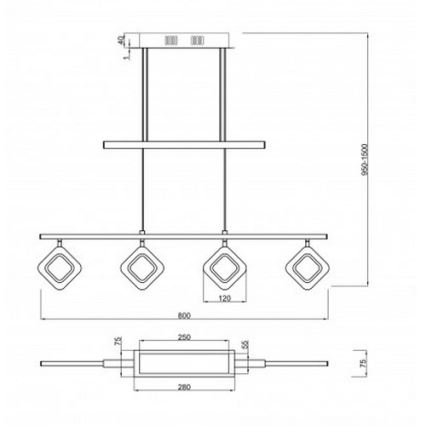 Trio - LED Luster na lanku PARADOX 4xLED/4,3W/230V