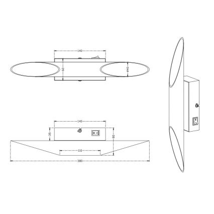 Trio - LED Nástenné svietidlo BOLERO 2xLED/3,1W/230V CRI 90 matný chróm