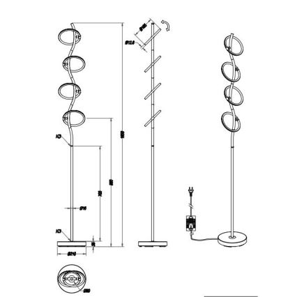 Trio - LED Stmievateľná stojacia lampa OLYMPUS 4xLED/4,2W/230V