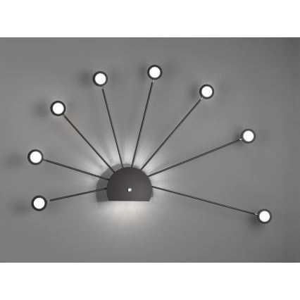 Trio - LED Stmievatelné nástenné svietidlo PEACOCK 9xLED/2,6W/230V čierna