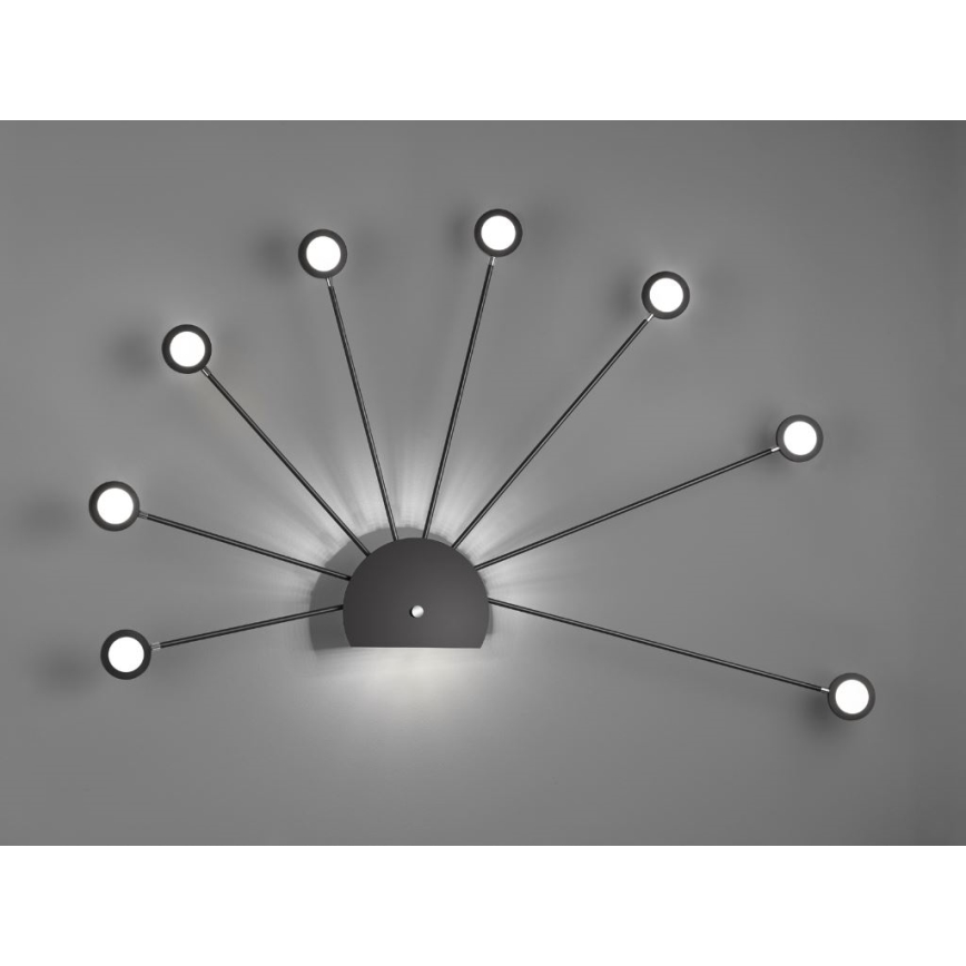 Trio - LED Stmievatelné nástenné svietidlo PEACOCK 9xLED/2,6W/230V čierna