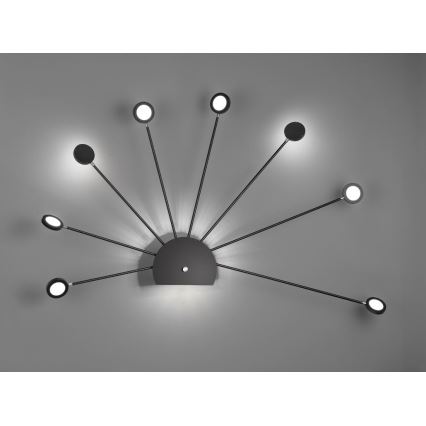 Trio - LED Stmievatelné nástenné svietidlo PEACOCK 9xLED/2,6W/230V čierna