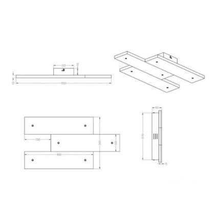 Trio - LED Stropné svietidlo DENVER 3xLED/10W/230