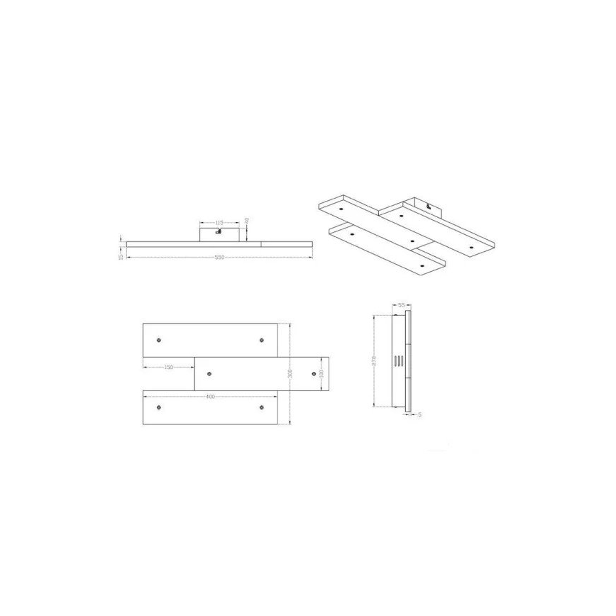 Trio - LED Stropné svietidlo DENVER 3xLED/10W/230
