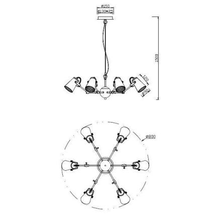 Trio - Luster na lanku EDWARD 6xE14/40W/230V