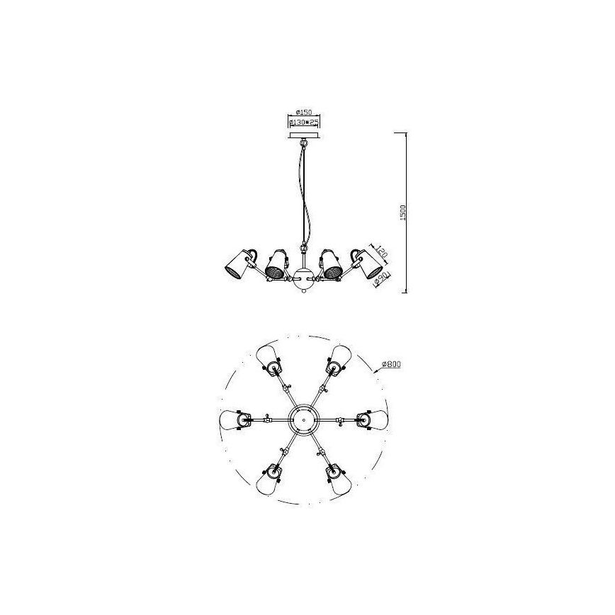 Trio - Luster na lanku EDWARD 6xE14/40W/230V