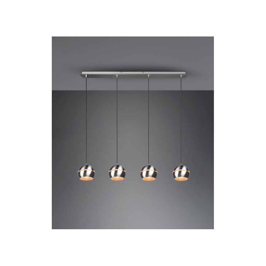 Trio - Luster na lanku FLETCHER 4xE14/40W/230V matný chróm