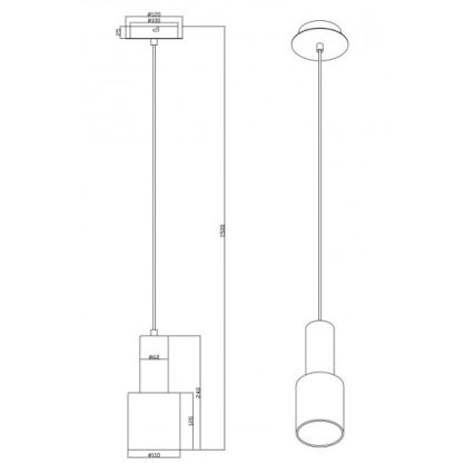 Trio - Luster na lanku WAILER 1xGU10/5W/230V béžová