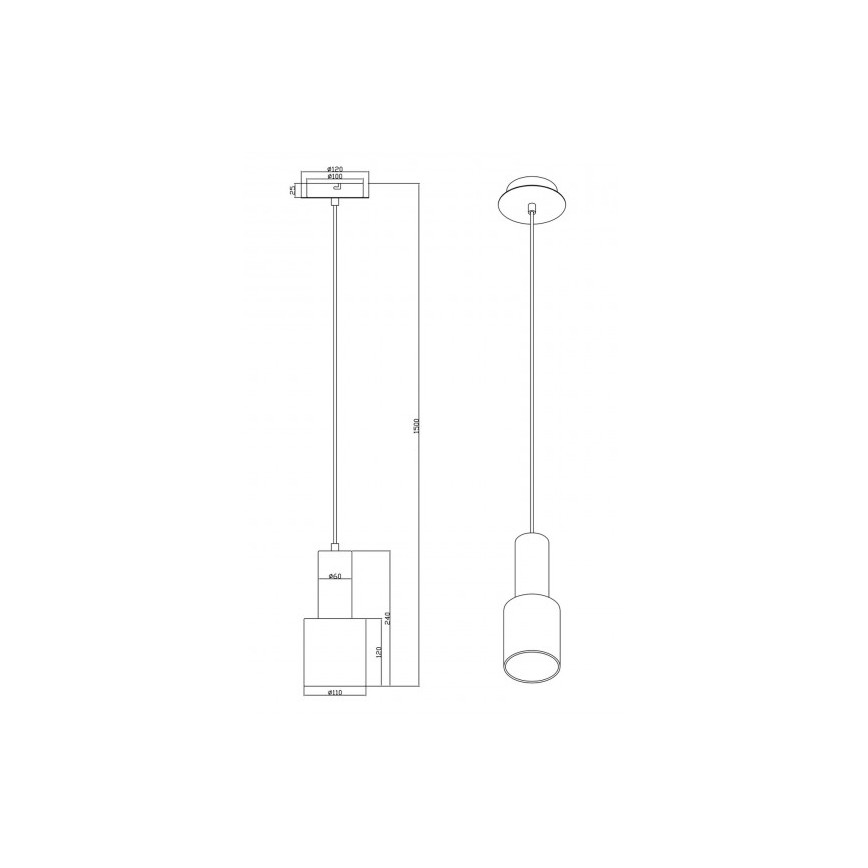 Trio - Luster na lanku WAILER 1xGU10/5W/230V šedá
