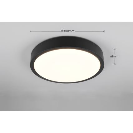 Trio - stmievateľné LED stropné svietidlo ISEO LED/24W/230V 3000K pr. 40 cm čierne
