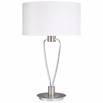 Trio - Stolná lampa PARIS 1xE27/60W/230V biela/lesklý chróm