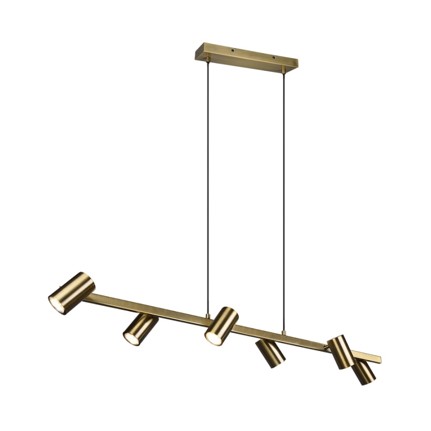 Trio - Závesný luster MARLEY na lanku 6xGU10/35W/230V mosadz
