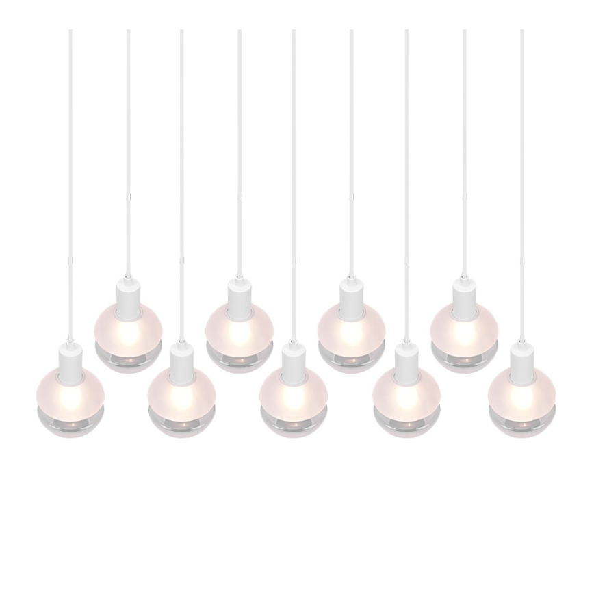 Trio - Závesný luster na lankách MELA 9xE14/25W/230V biely