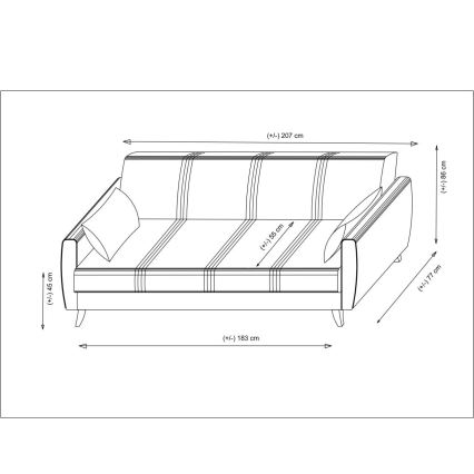 Trojmiestna rozkladacia pohovka KORFU béžová