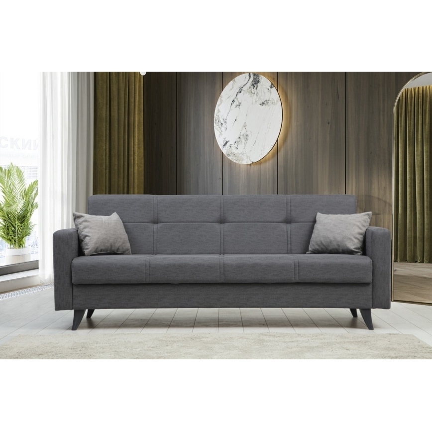 Trojmiestná rozkladacia pohovka KORFU tmavosivá