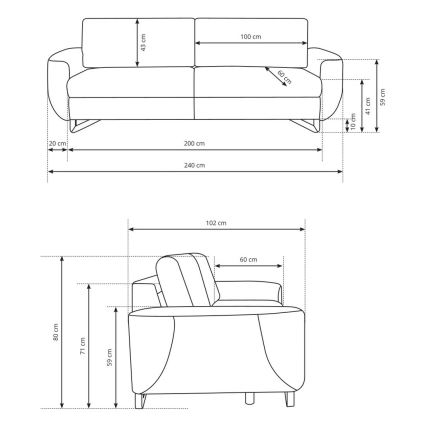 Trojmiestná sedačka AVESTA modrá