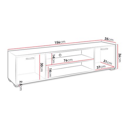 TV stolík GIMREN 36x156 cm biela