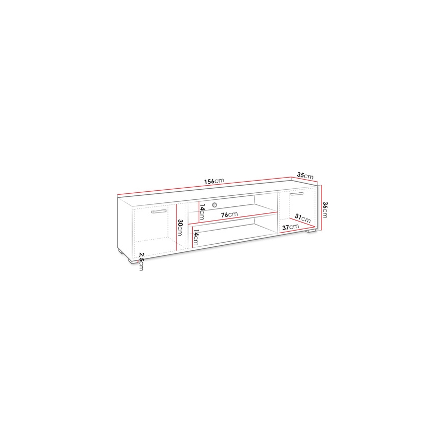 TV stolík GIMREN 36x156 cm biela